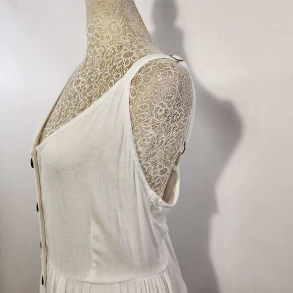 Carol Rose Women's Size S/M White Sleeveless Gauze Button Front Maxie Dress Boho - Picture 5 of 15